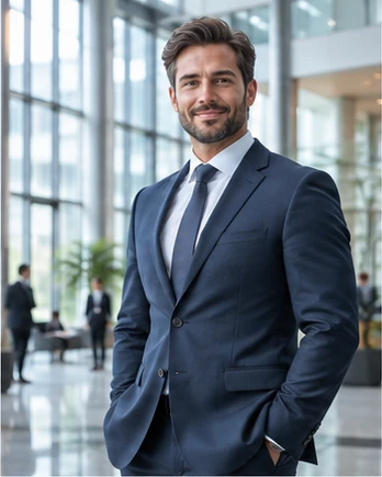 /corporateportrait 예시 이미지 — 사무 공간을 배경으로 한 비즈니스 인물컷