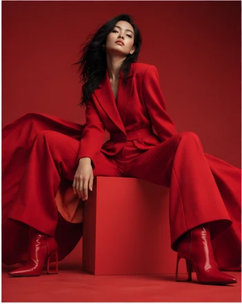 /fashioneditorial 예시 이미지 — 과감한 포즈와 색으로 구성한 화보컷