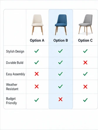 /comparison 예시 이미지 — 선택지를 열로 늘어놓고 항목별로 비교