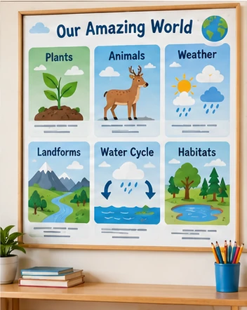/learningposter 예시 이미지 — 교실 벽에 붙이는 그림 설명 포스터