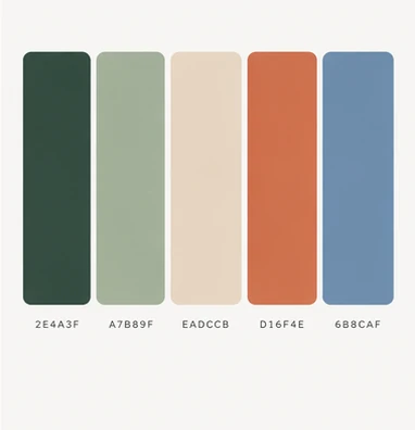 /colorpalette 예시 이미지 — 색 견본을 나란히 늘어놓은 팔레트 시트