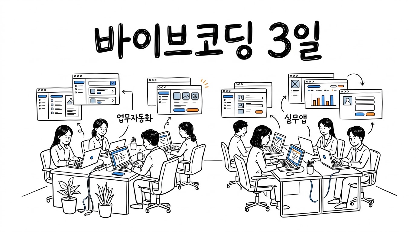 바이브코딩 기업교육 3일, 직원이 직접 업무자동화 앱을 만든다 (K사 고급과정 후기)