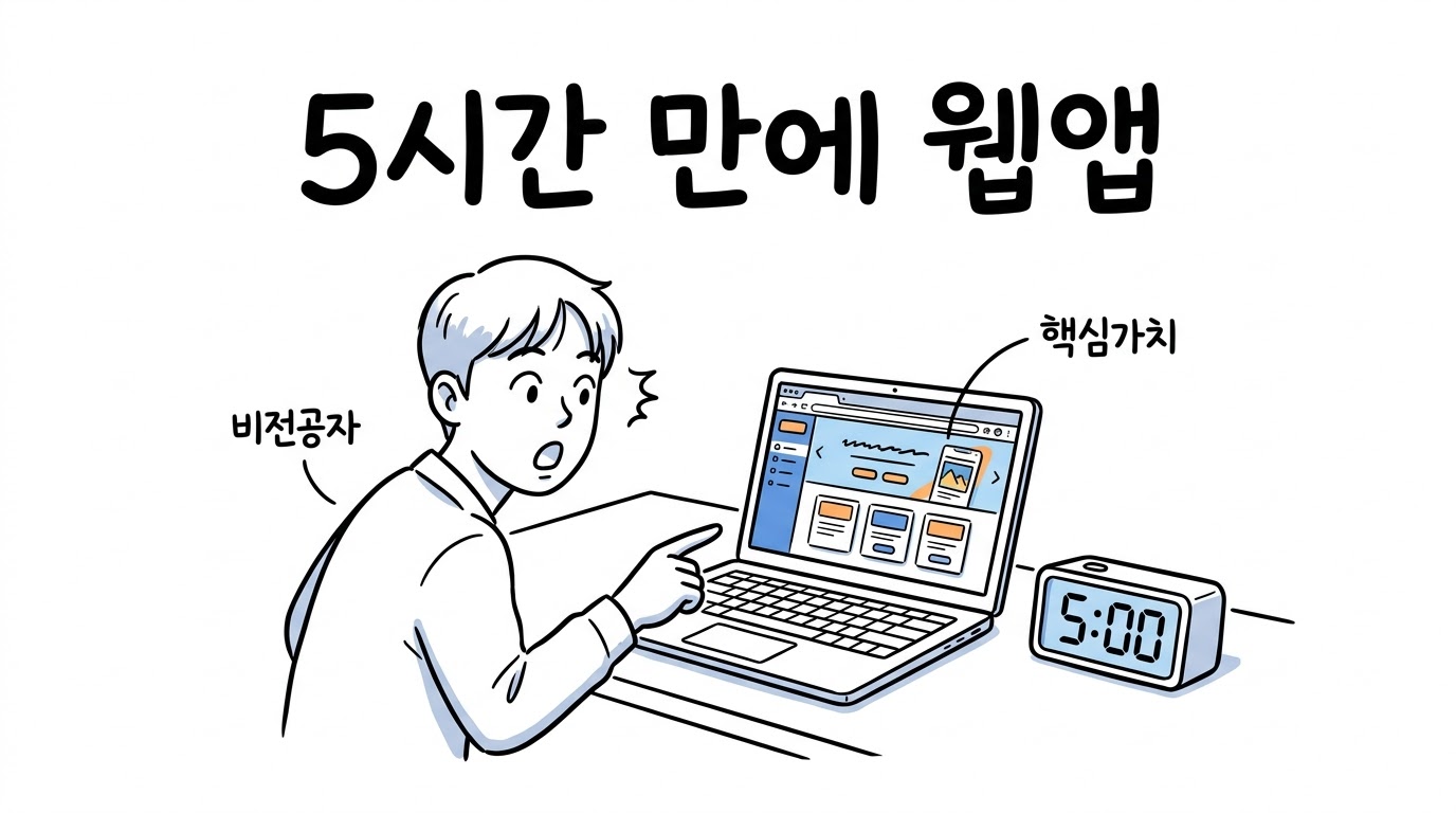 AI 바이브코딩 핵심가치 교육 — 비전공 신입사원이 5시간 만에 웹앱을 만든 방법 (H사 후기)